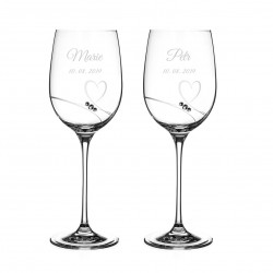 Romance svatební sklenice na víno