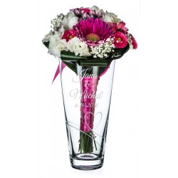 Romance - 25cm - svatební váza s gravírováním